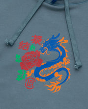 Enamel Dragon Print Hoodie (Blue)