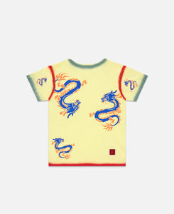 Kids Enamel Dragon Print T-Shirt (Yellow)