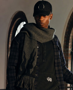 Flame Knit Scarf (Grey)