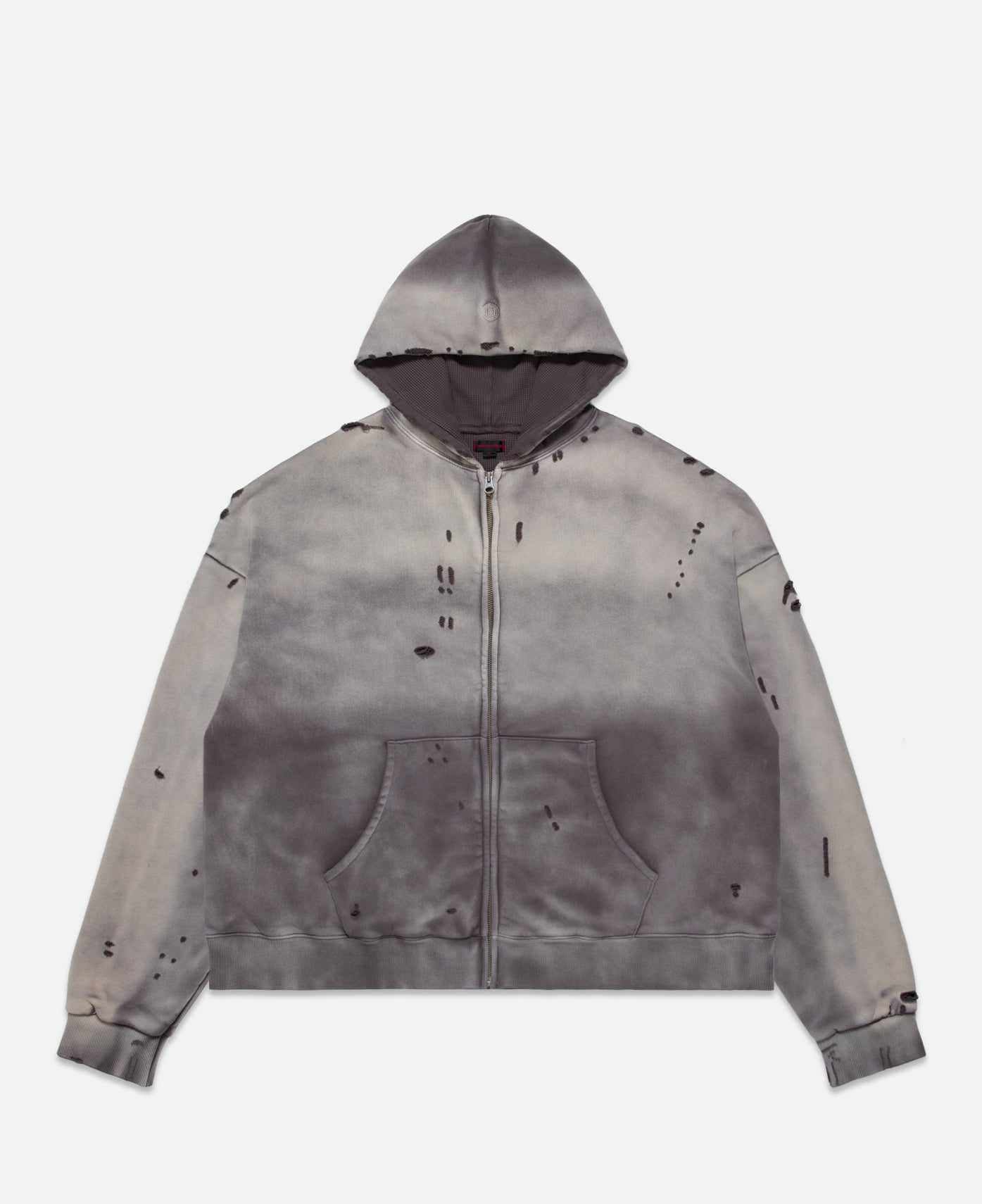 Heavy Washed Zip Up Hoodie (Black)