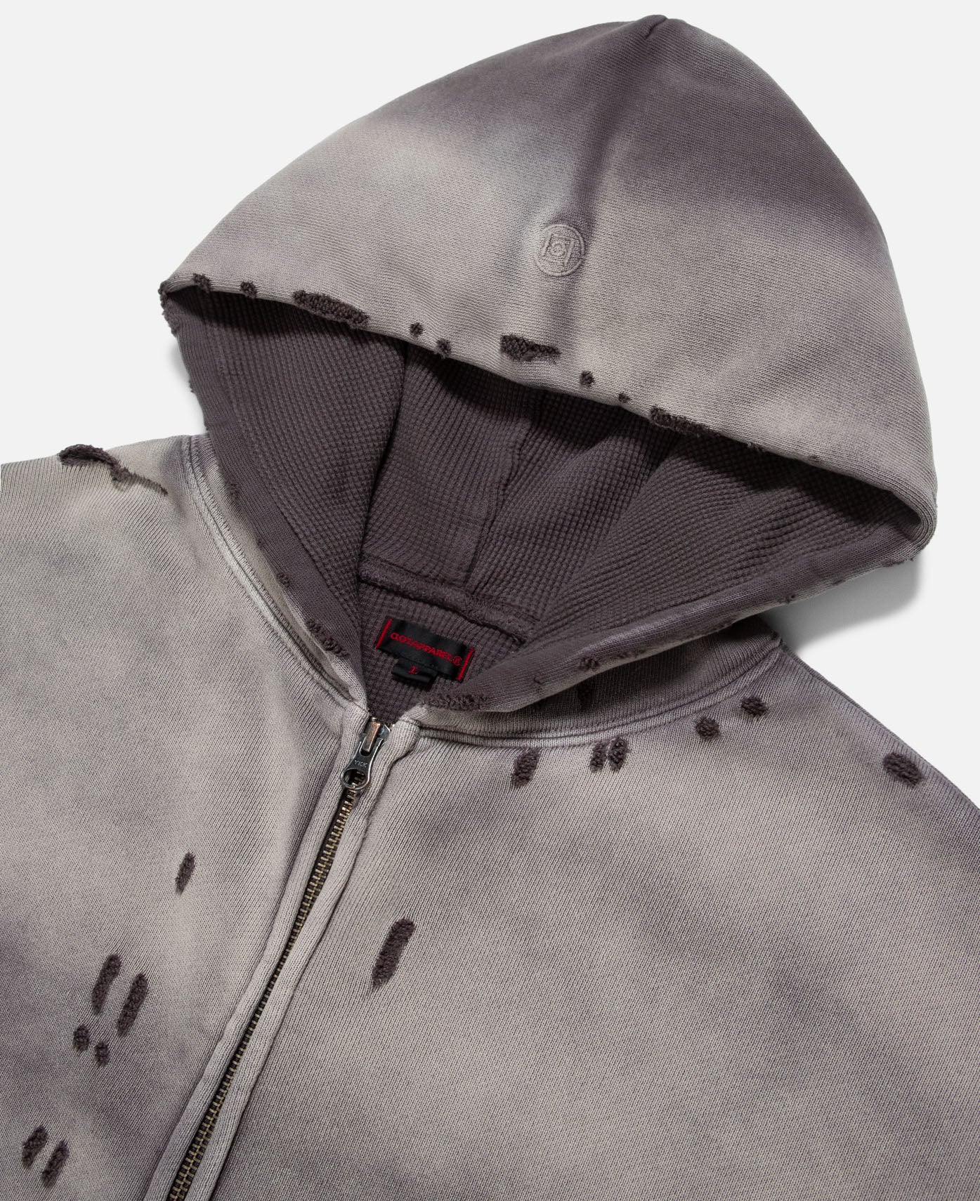 Heavy Washed Zip Up Hoodie (Black)