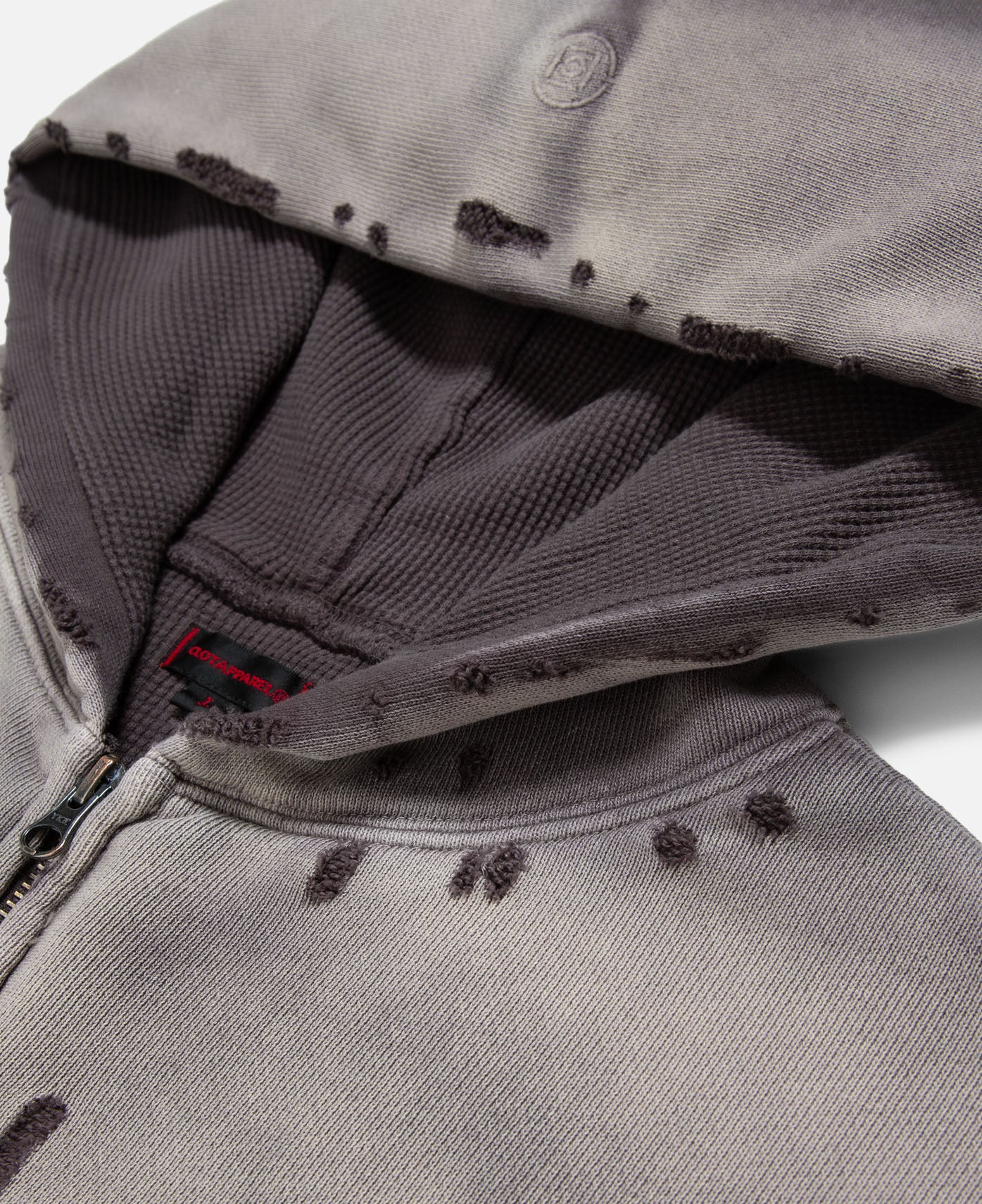 Heavy Washed Zip Up Hoodie (Black)