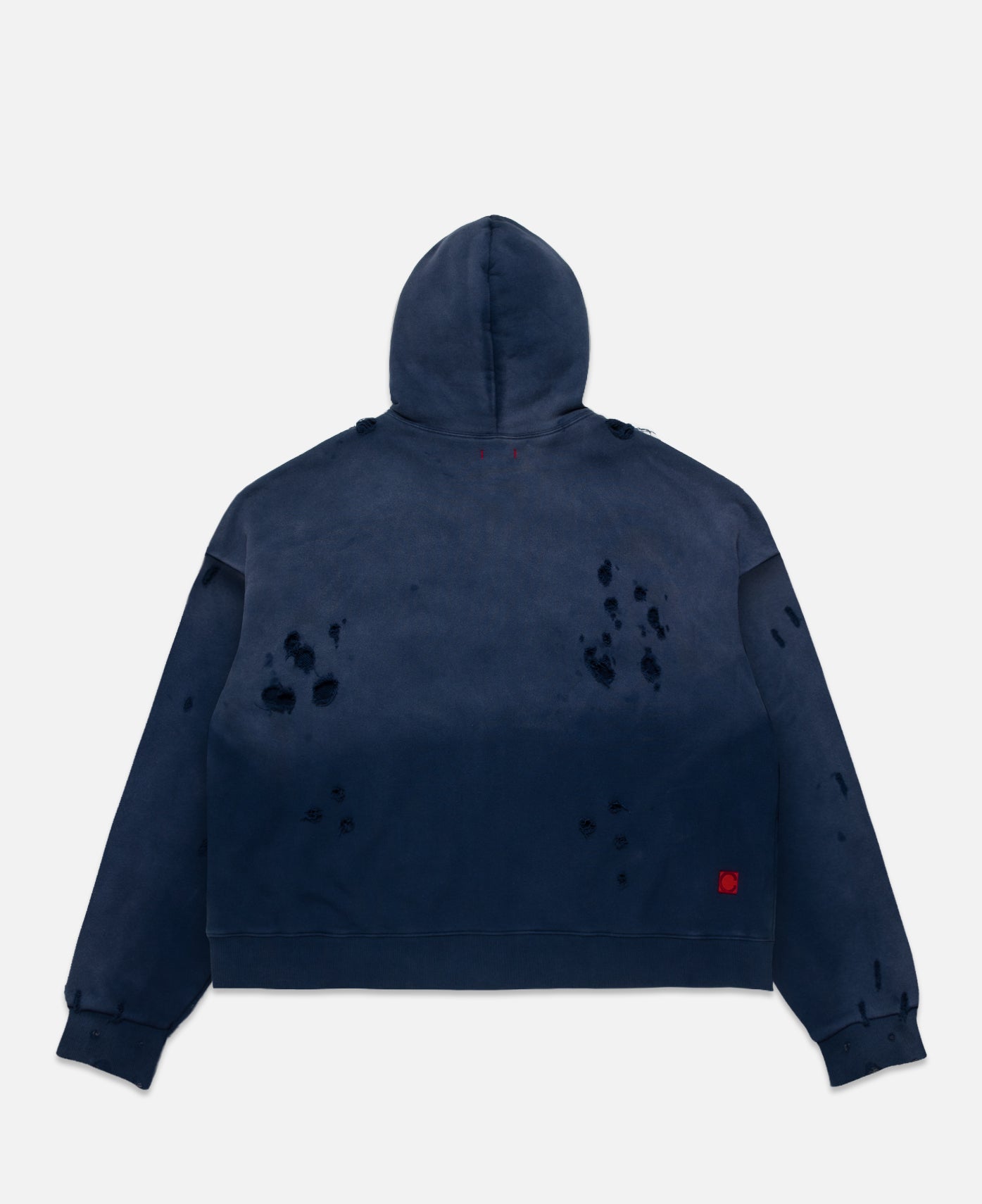 Heavy Washed Zip Up Hoodie (Blue)