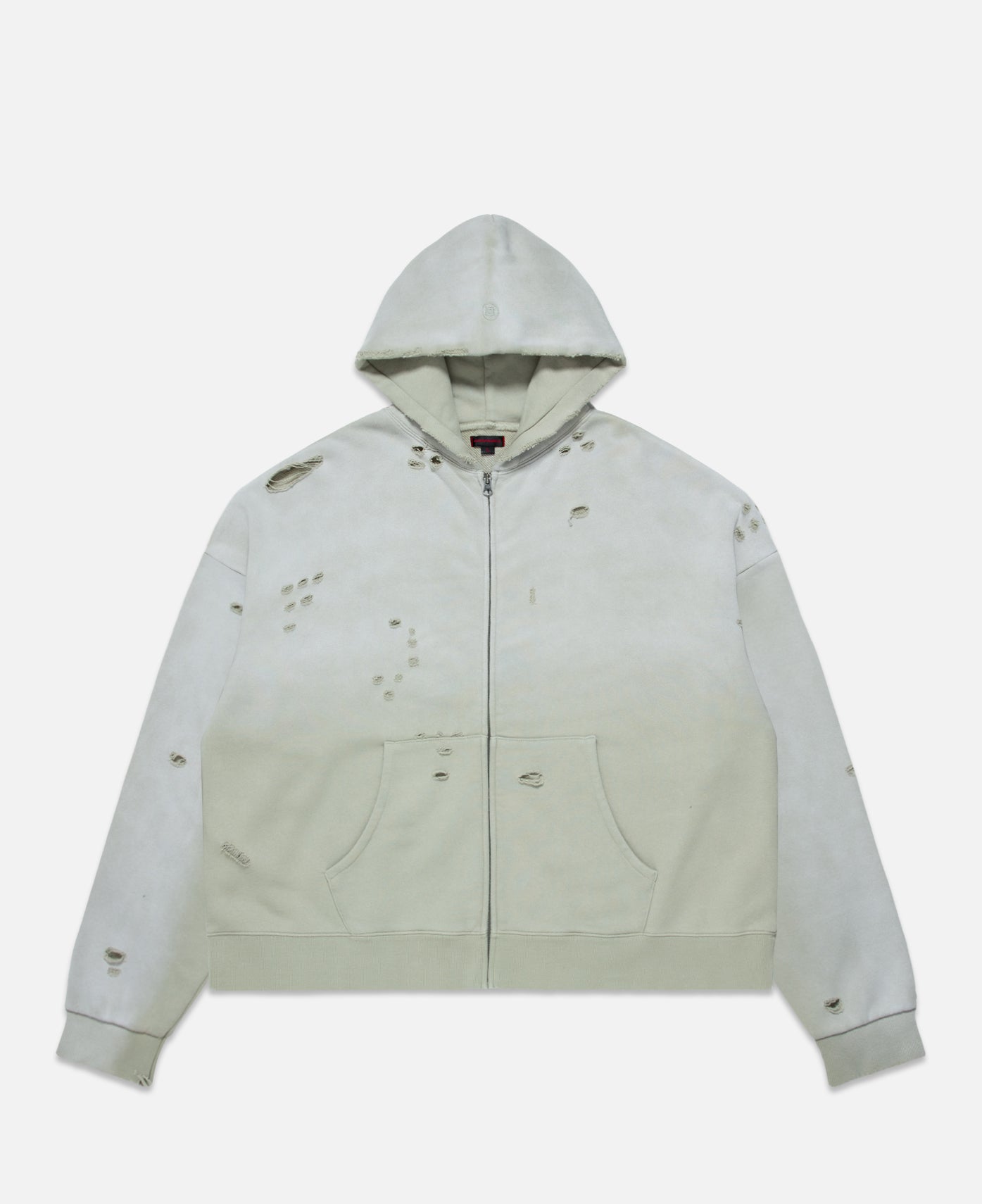 Heavy Washed Zip Up Hoodie (Green)