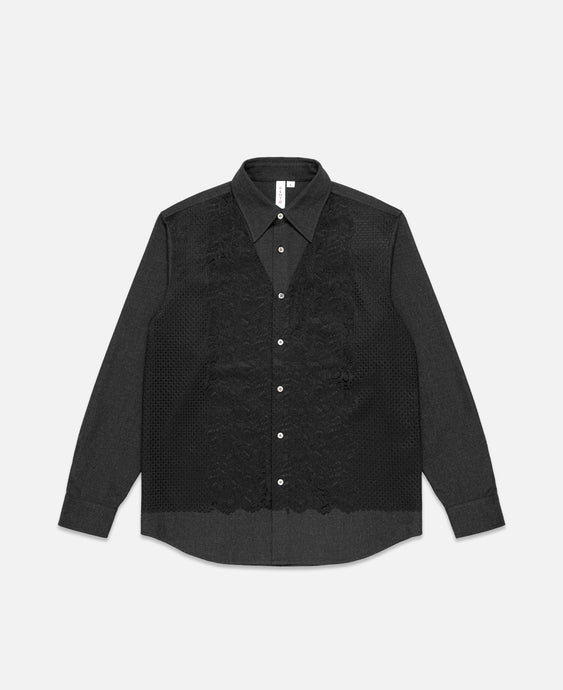 Lace Panel Shirt (Grey)