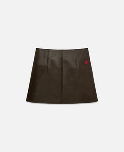 Womens Pu Skirt (Brown)