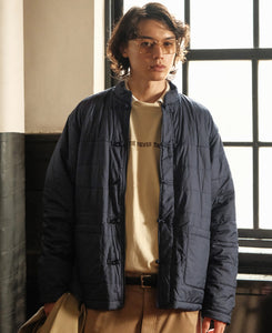 Silk Padded Chinese Jacket (Navy)