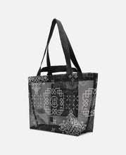 Small Silk Print Beach Bag (Black)