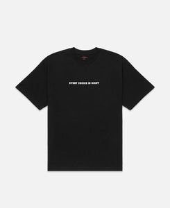 Star Print "Every Choice Is Right" T-Shirt (Black)