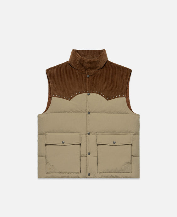 Studded Down Gilet (Beige)