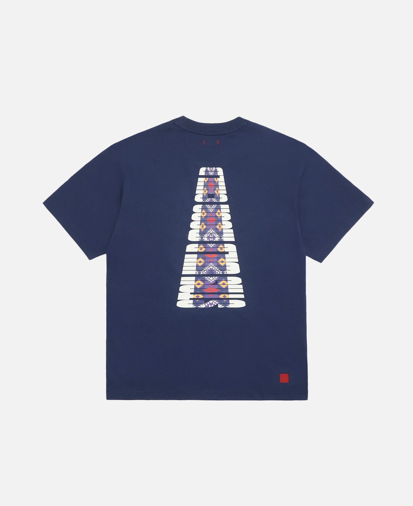 Trapezoid Pattern T-Shirt (Navy)