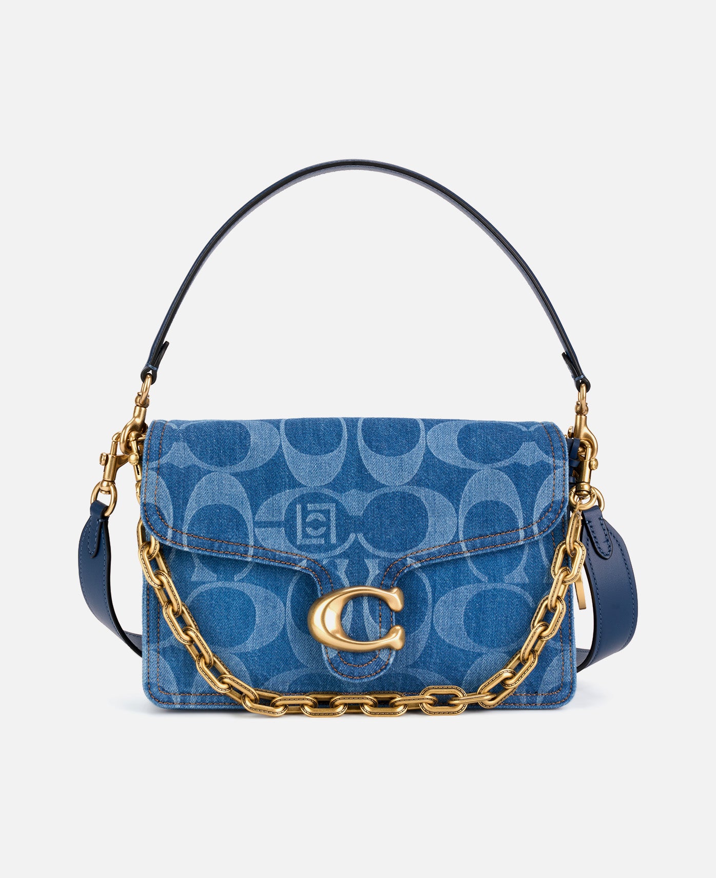 CLOT x COACH - Denim Maxi Sig C Chain Tabby Shoulder Bag Withchain