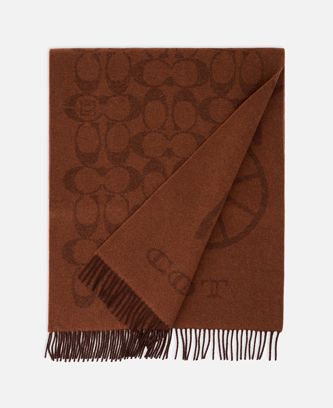 Coach Clot Reversible Horse And Carriage Oversized Muffler (Brown)