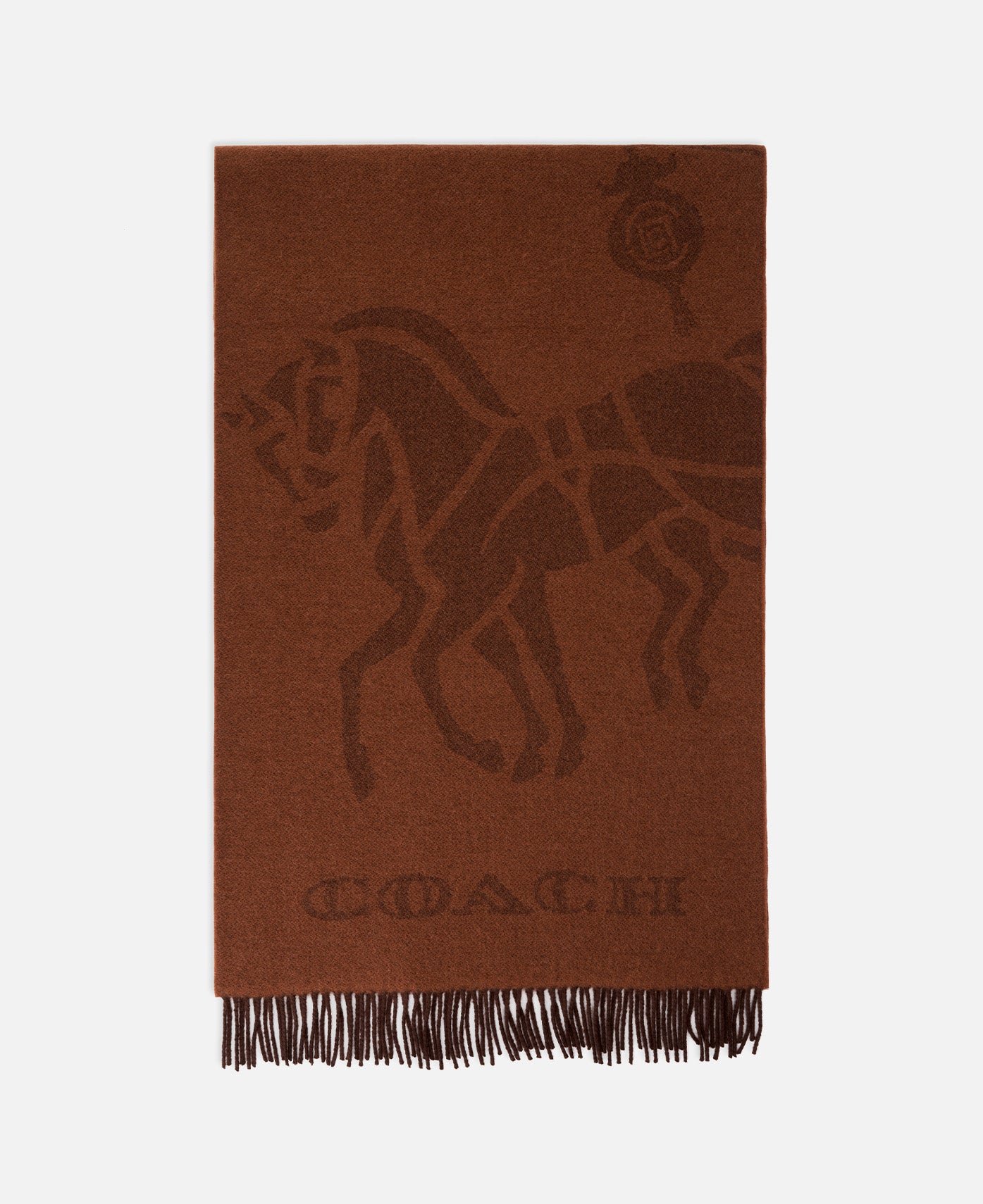 Coach Clot Reversible Horse And Carriage Oversized Muffler (Brown)