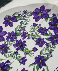 Flower Porcelain Plate Falling Color Mao Suit (Black)