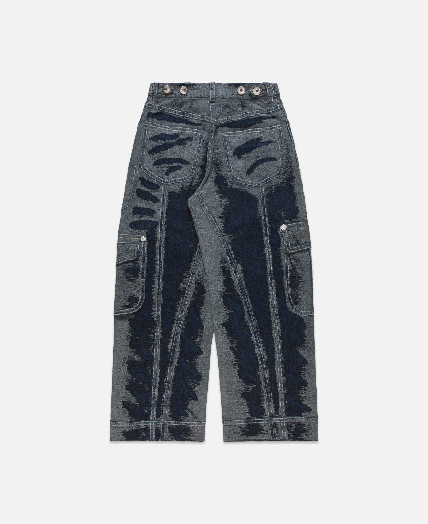 Hand Scratched Whisker Washed Denim Pants (Blue)