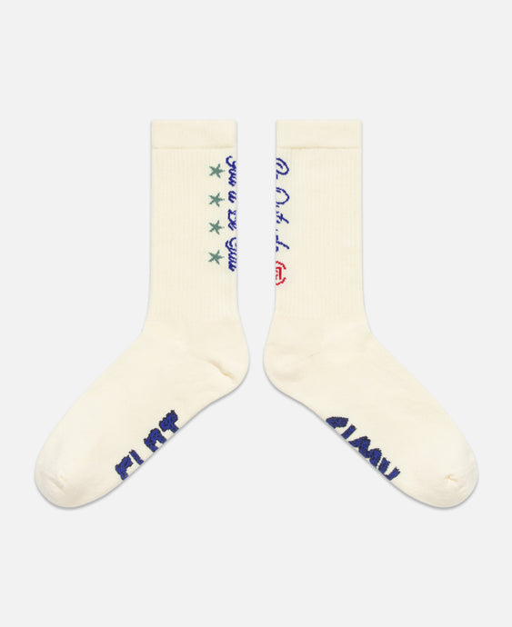 Graphic Socks (Cream)