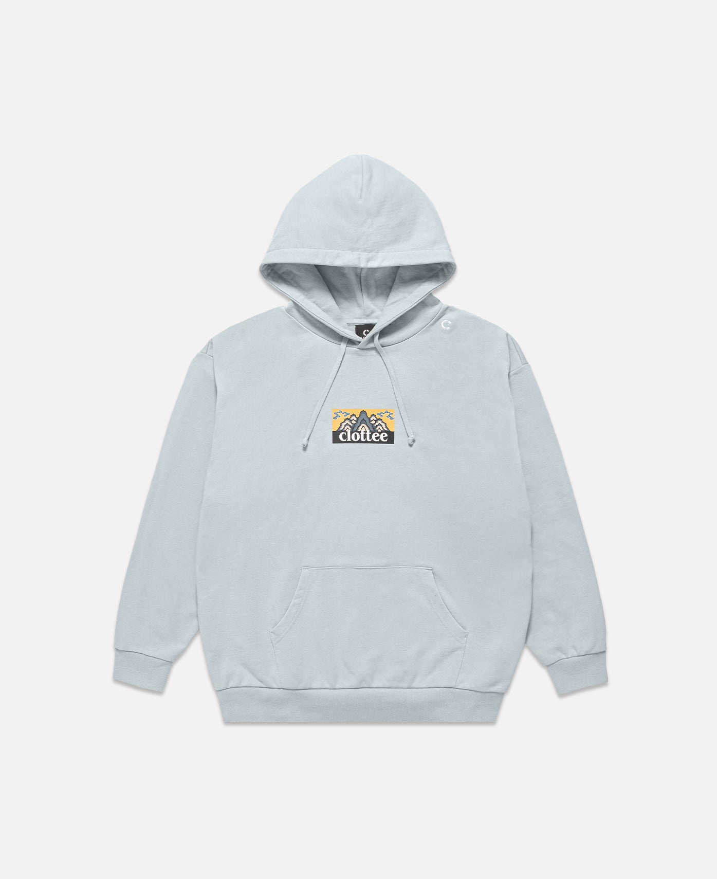 Boxy Print Hoodie Grey