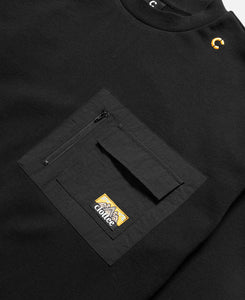 Nylon Patch Pocket Sweatshirt (Black)