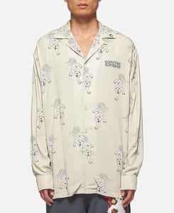 All-over Print L/S Shirt (Beige)