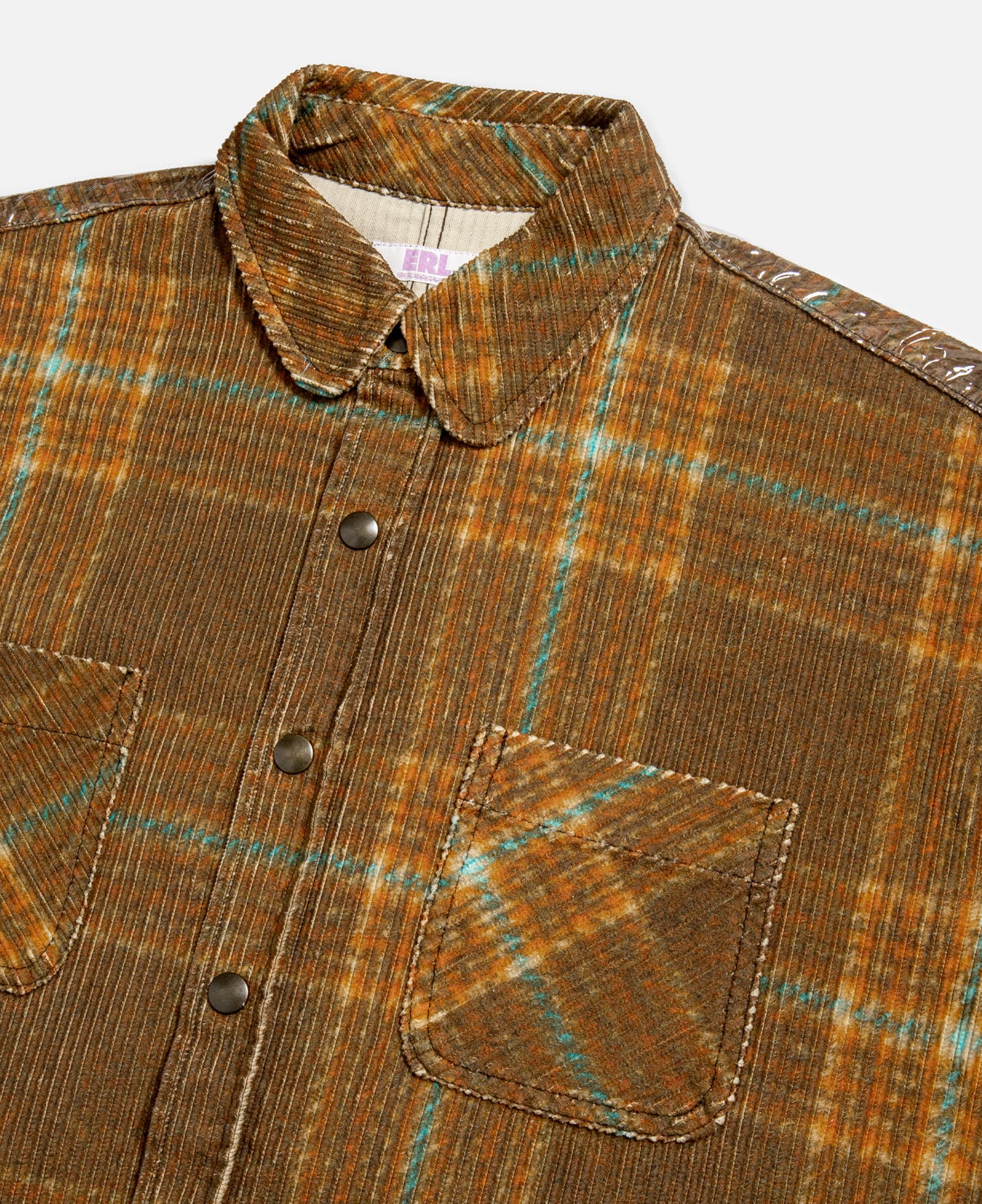 Unisex Corduroy Printed Overshirt (Brown)