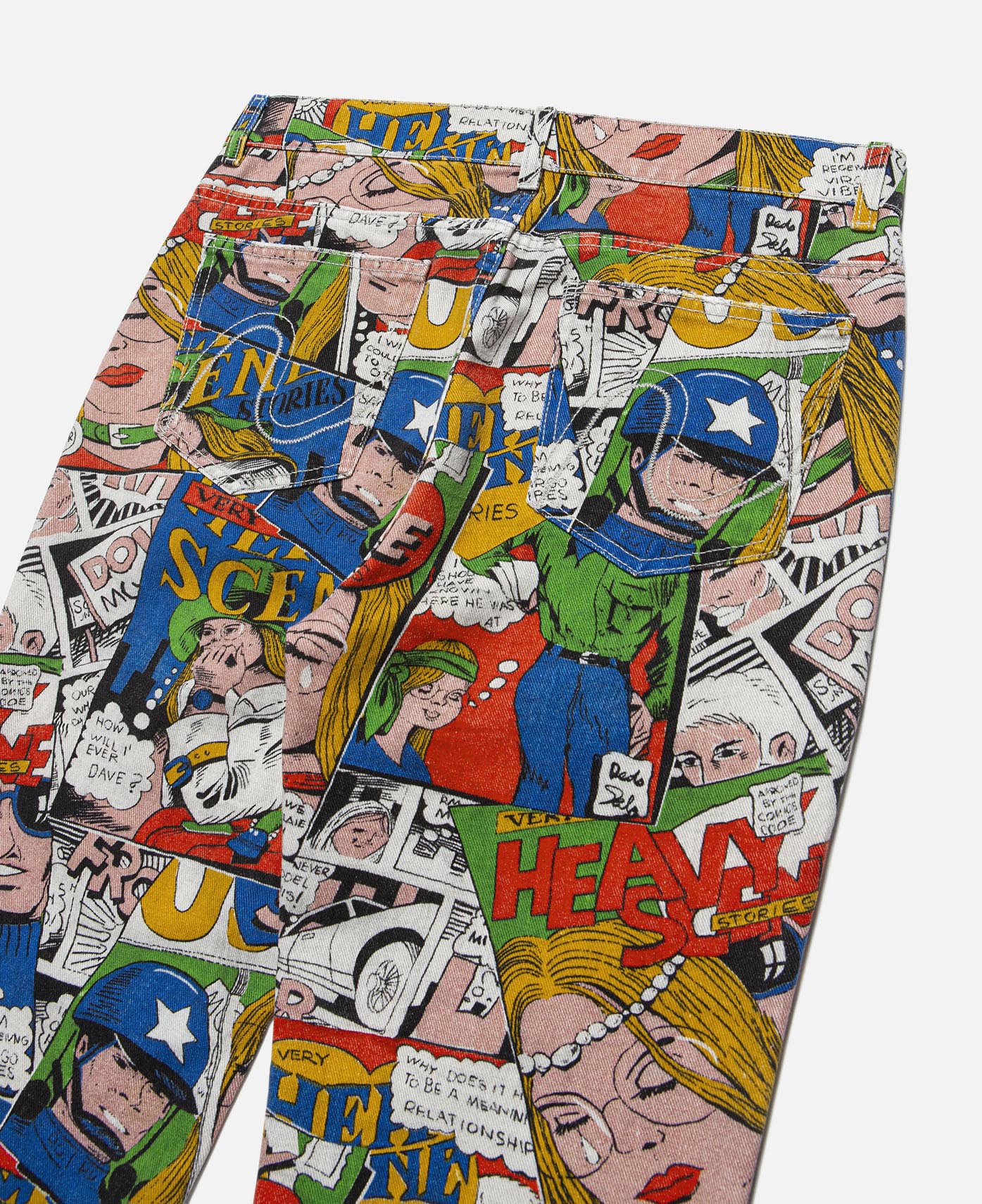 Unisex Printed Denim Pants (Multi)
