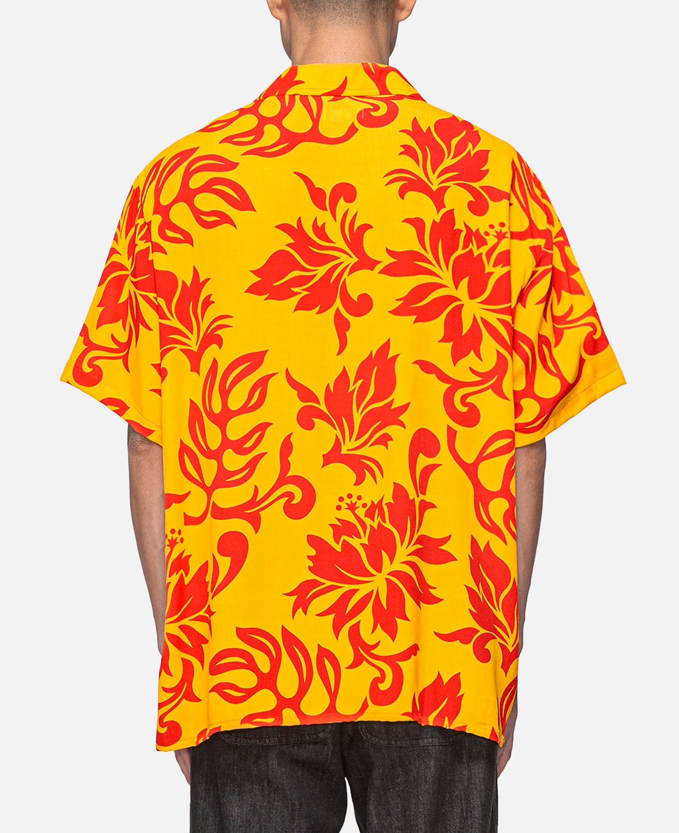 Unisex Printed Short Sleeve Shirt (Orange)