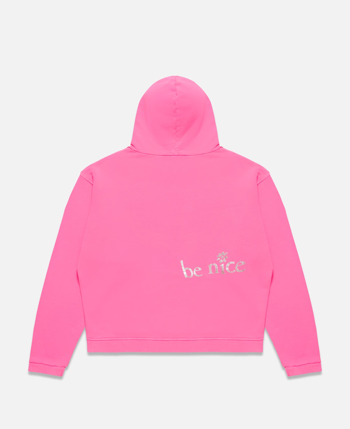 Unisex Silver Printed Venice Hoodie (Pink)