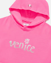 Unisex Silver Printed Venice Hoodie (Pink)
