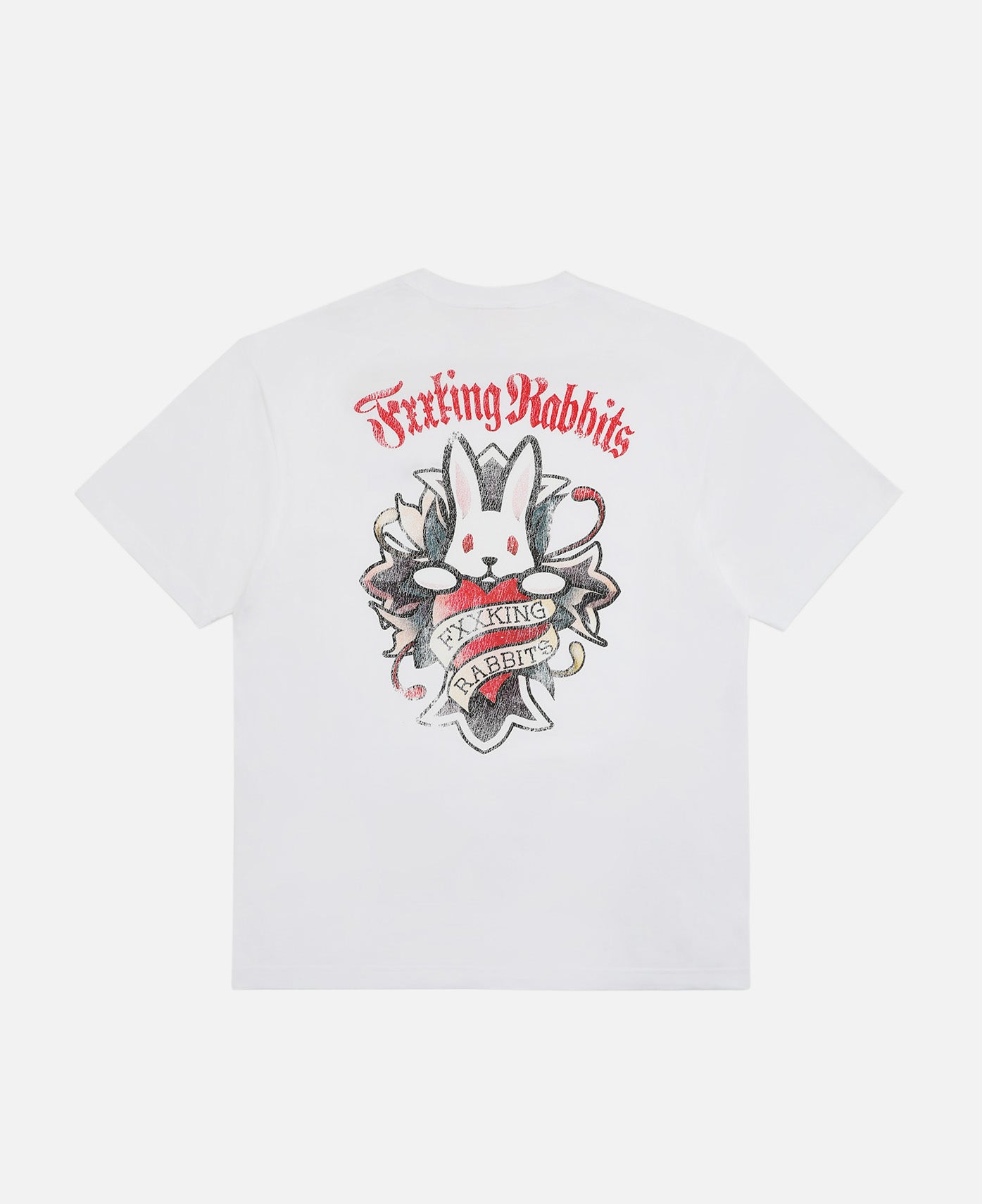 Cross Rabbits Tattoos Garment Dye T-Shirt (White)