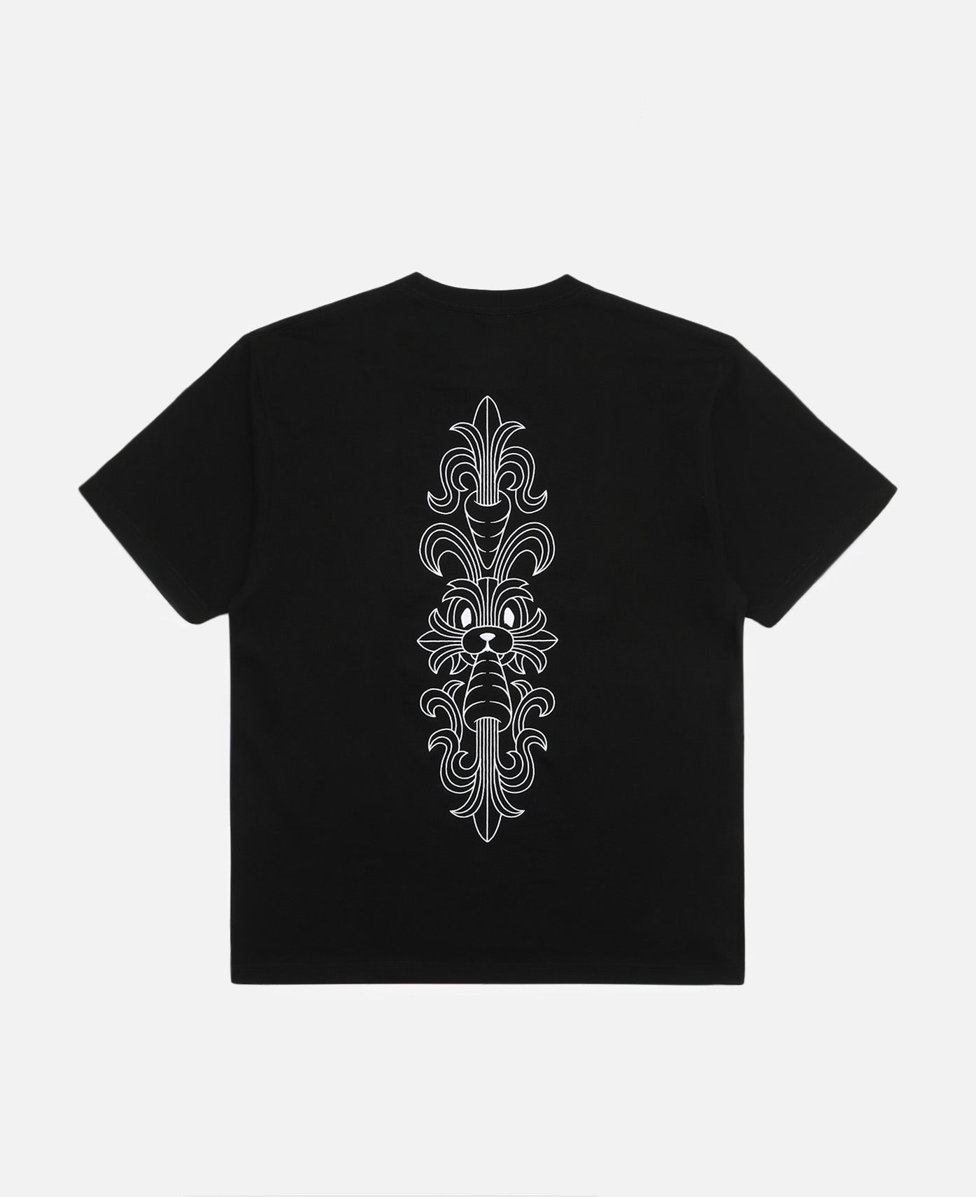 Embroidery Carrot Rabbit T-Shirt (Black)