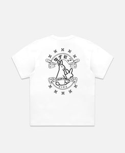 Embroidery Cross Rabbits T-Shirt (White)