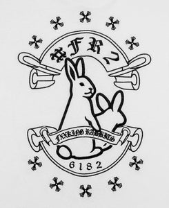 Embroidery Cross Rabbits T-Shirt (White)