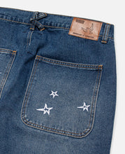 Fire Escape Embroidered Jeans (Blue)