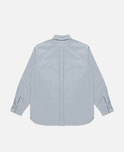 Button Down Stripe Wind Shirt (Navy)