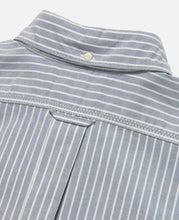 Button Down Stripe Wind Shirt (Navy)