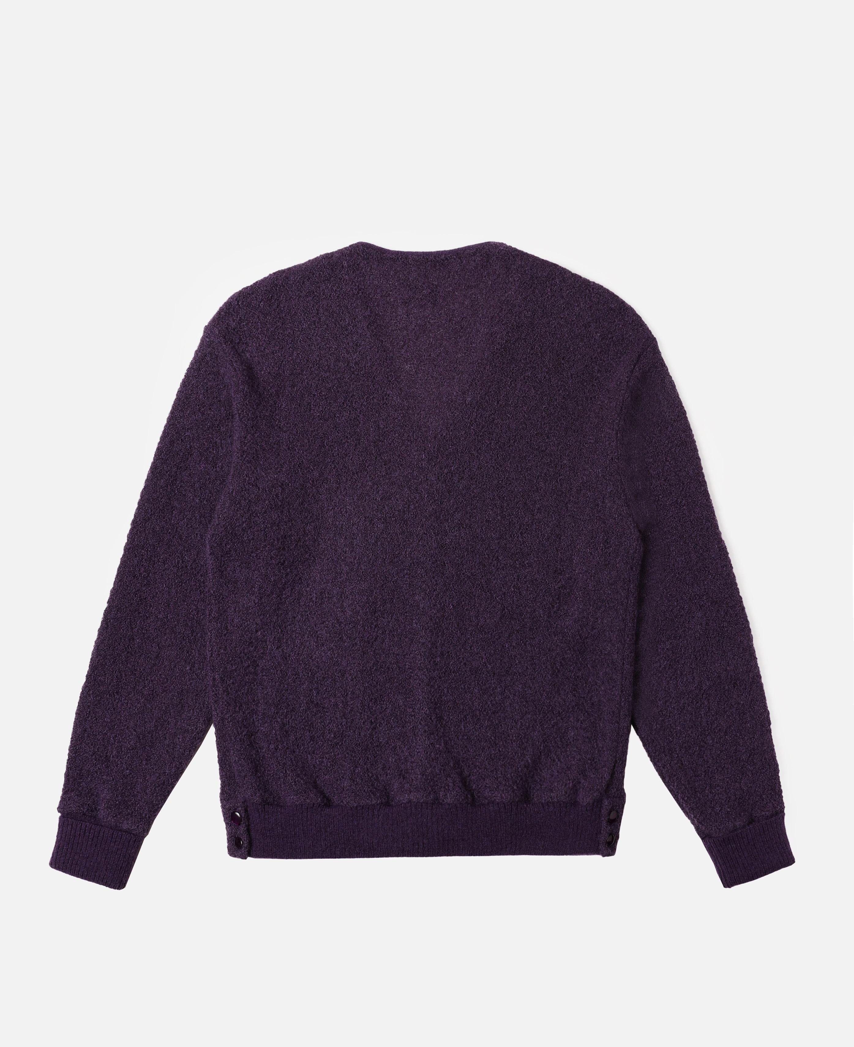 Knit Cardigan - Crepe Weave Stripe (Purple)