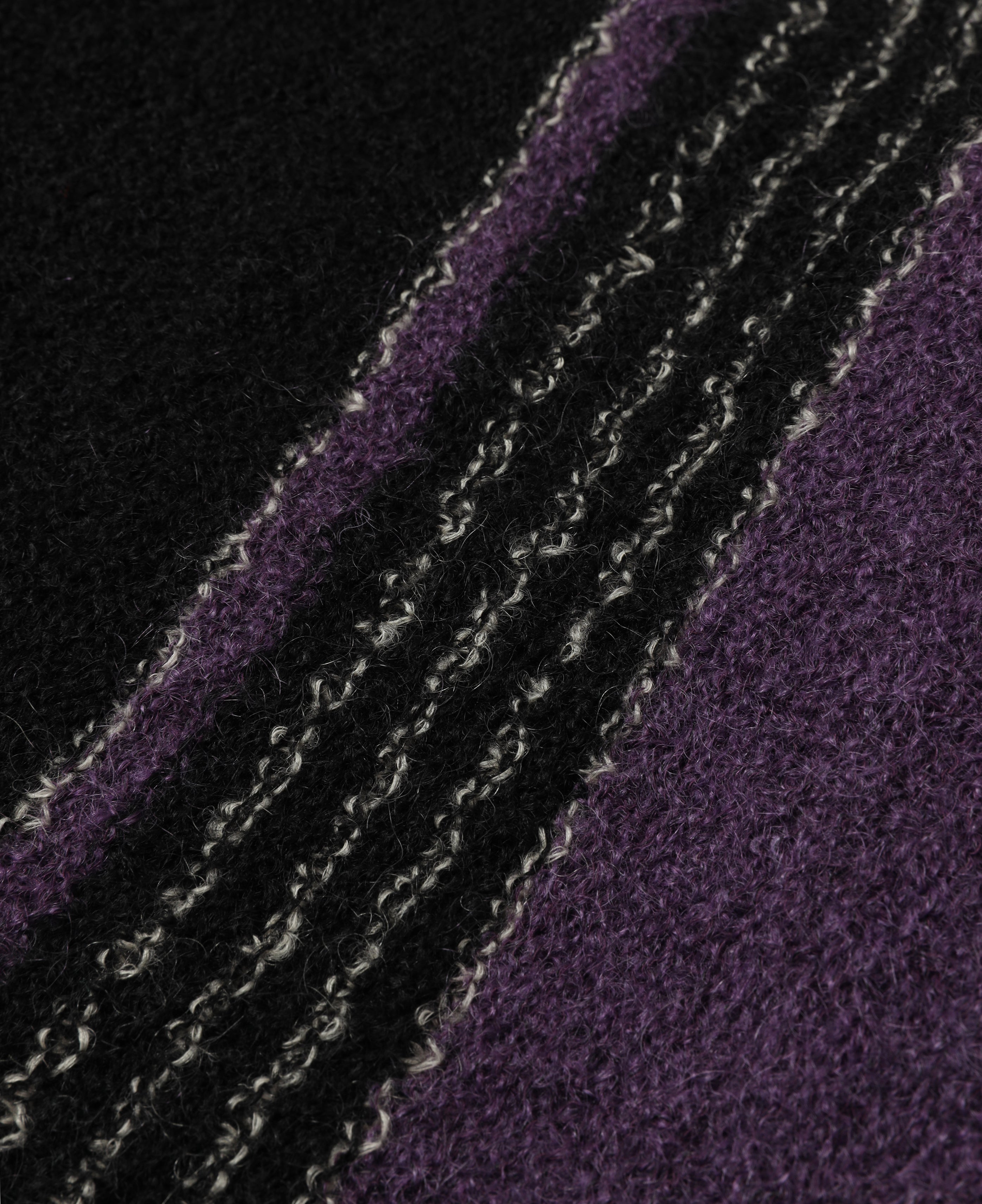 Knit Cardigan - Crepe Weave Stripe (Purple)
