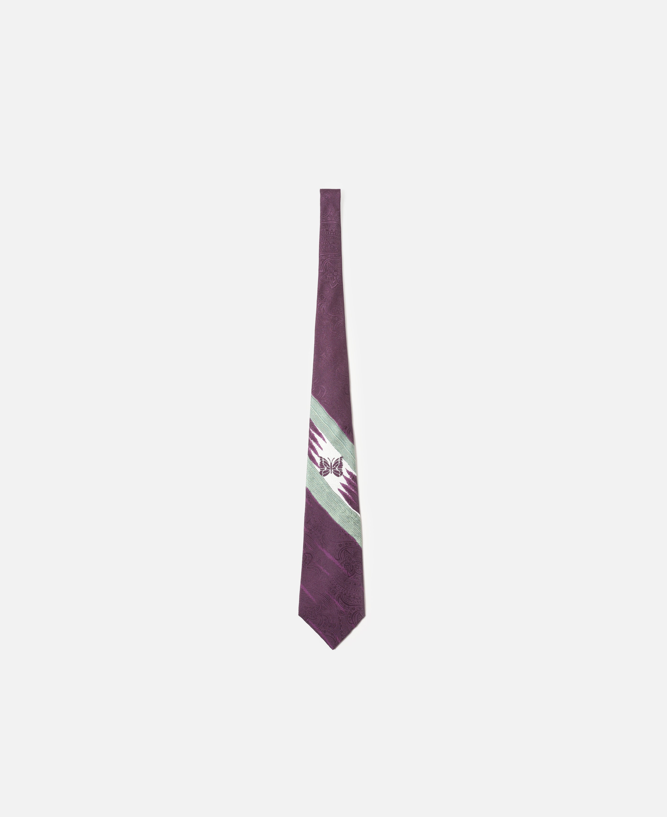 Neck Tie - Silk Paisley Satin (Purple)