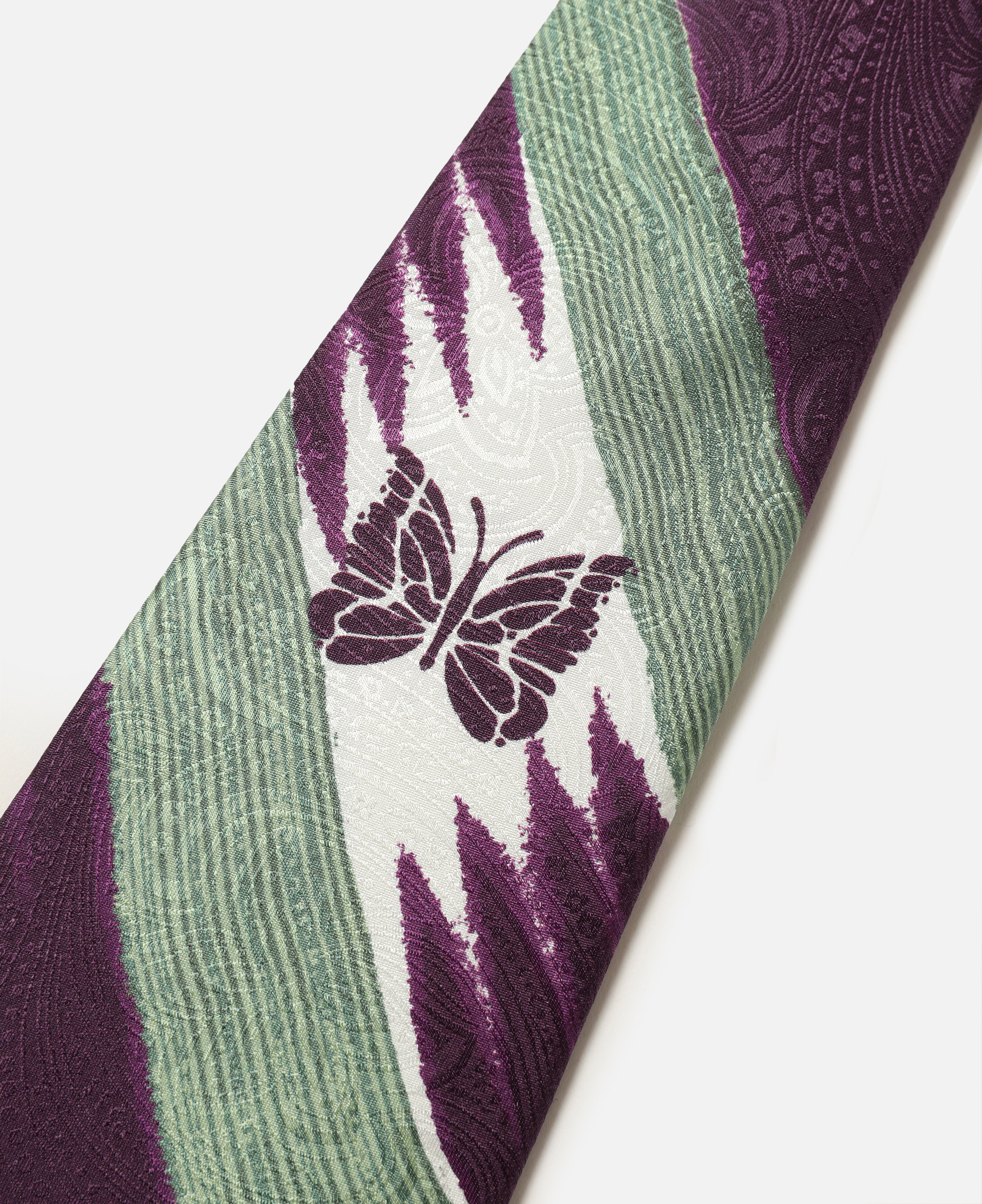 Neck Tie - Silk Paisley Satin (Purple)