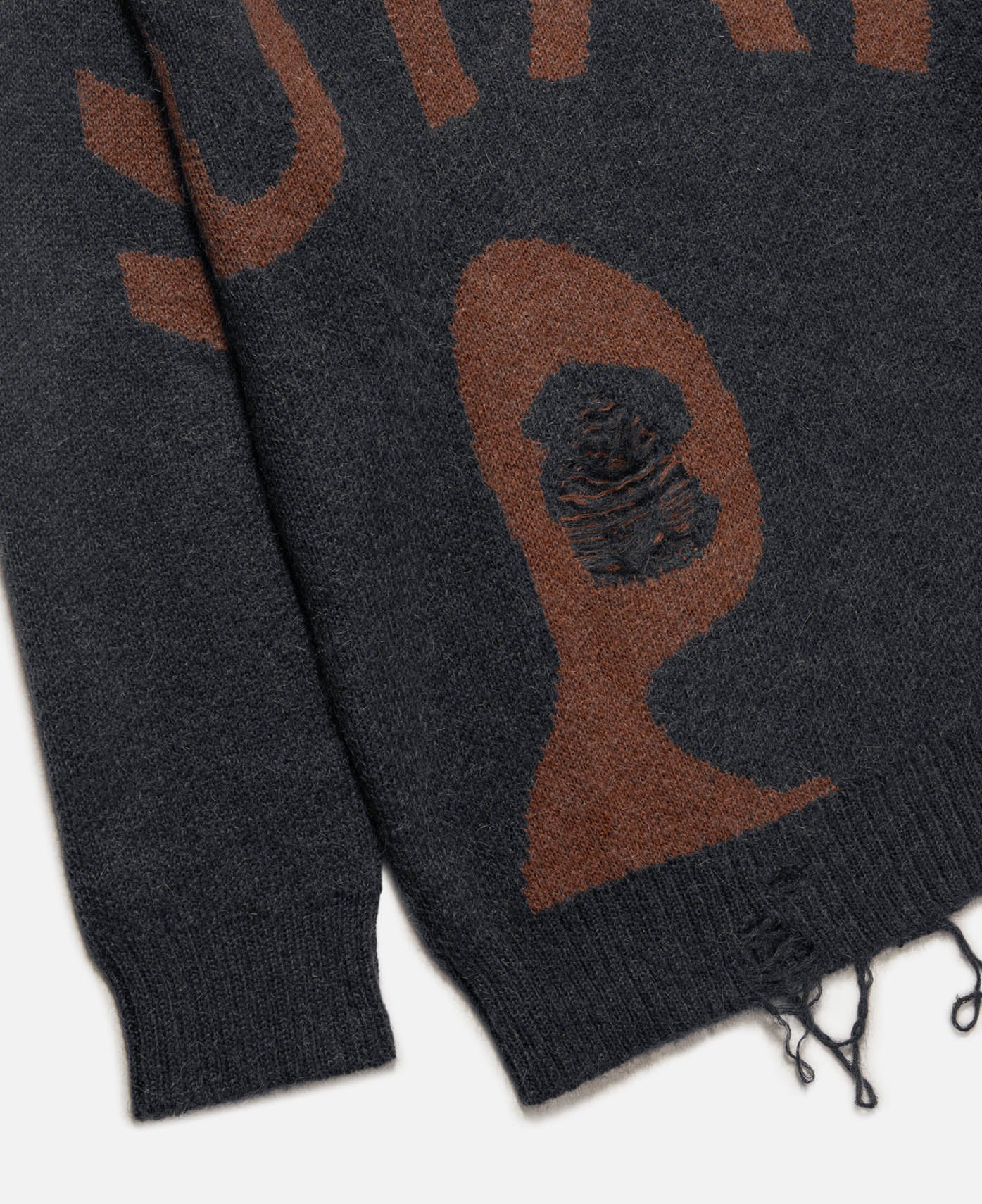 Mutate Distressed Crew Neck Knit (Grey)