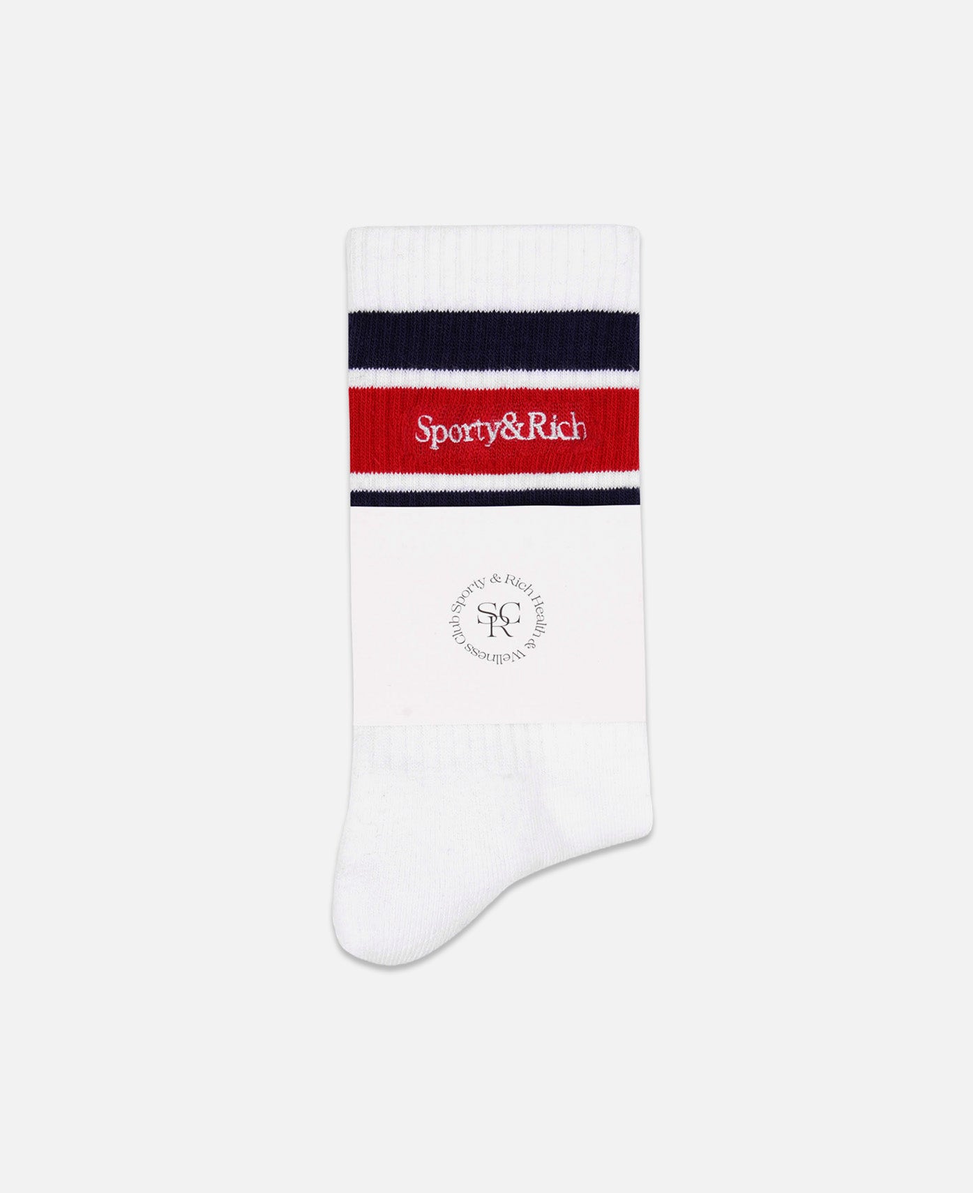 Serif Logo Striped Socks (Red)