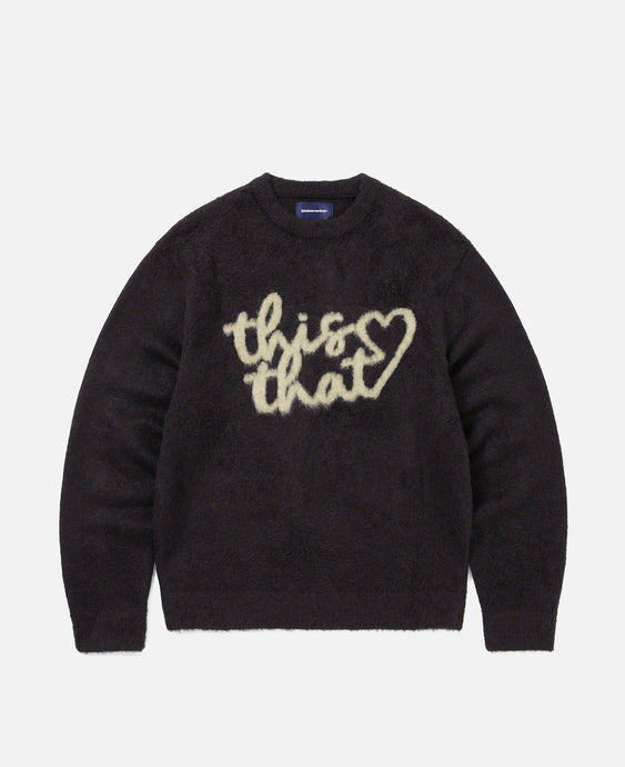 Heart Logo Knit Sweater (Navy)