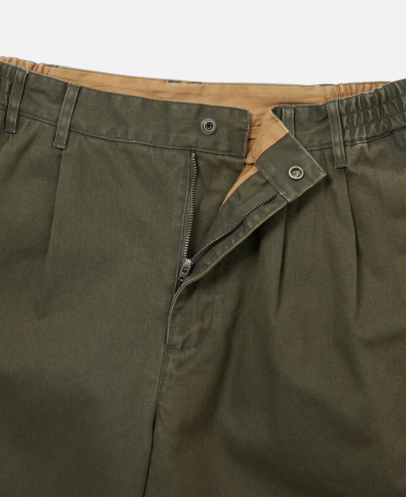 Double Pleated Wide Pants (Olive)