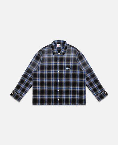 Brushed Flannel Shirt (Blue)