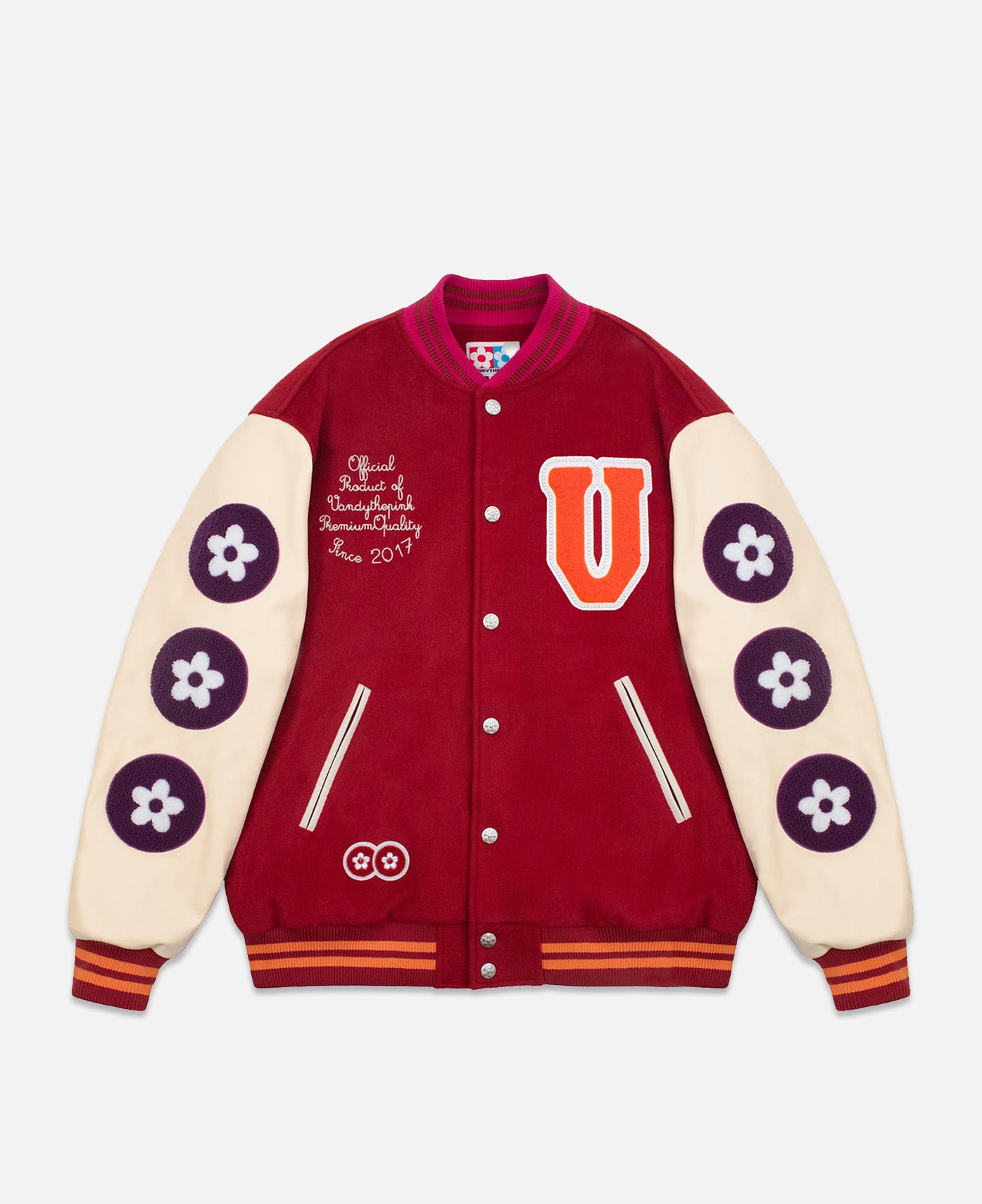 Vandy The Pink - VA Vandy Varsity Jacket (Red) – JUICESTORE