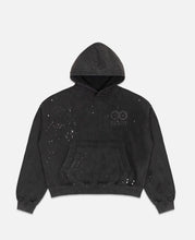 Washed Paint Splash Flower Hoodie (Black)