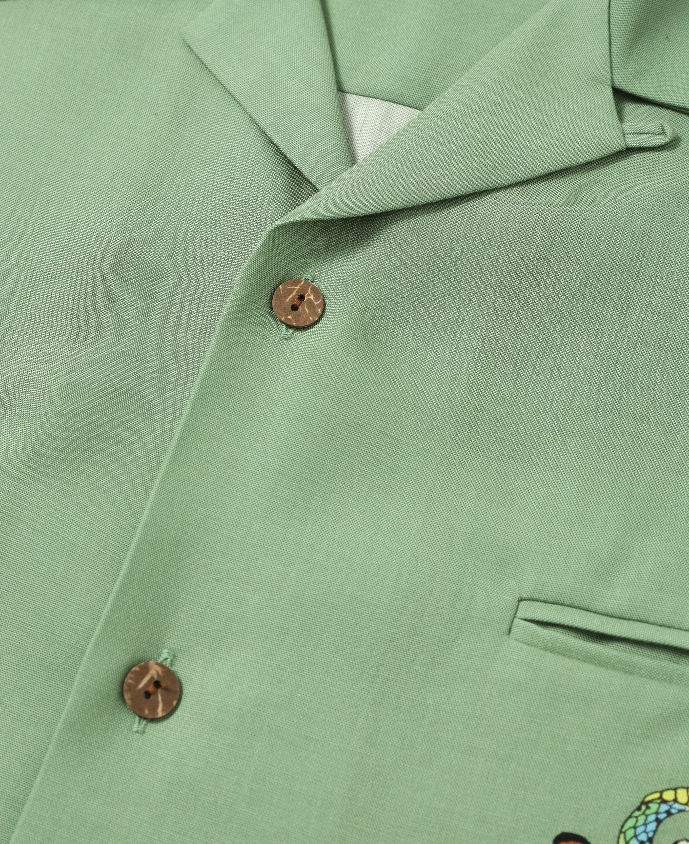 Wacko Maria X Tim Lehi Hawaiian Long-Sleeve Shirt (Green)