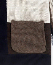 Color Block Croche Knit Zip Up (Multi)