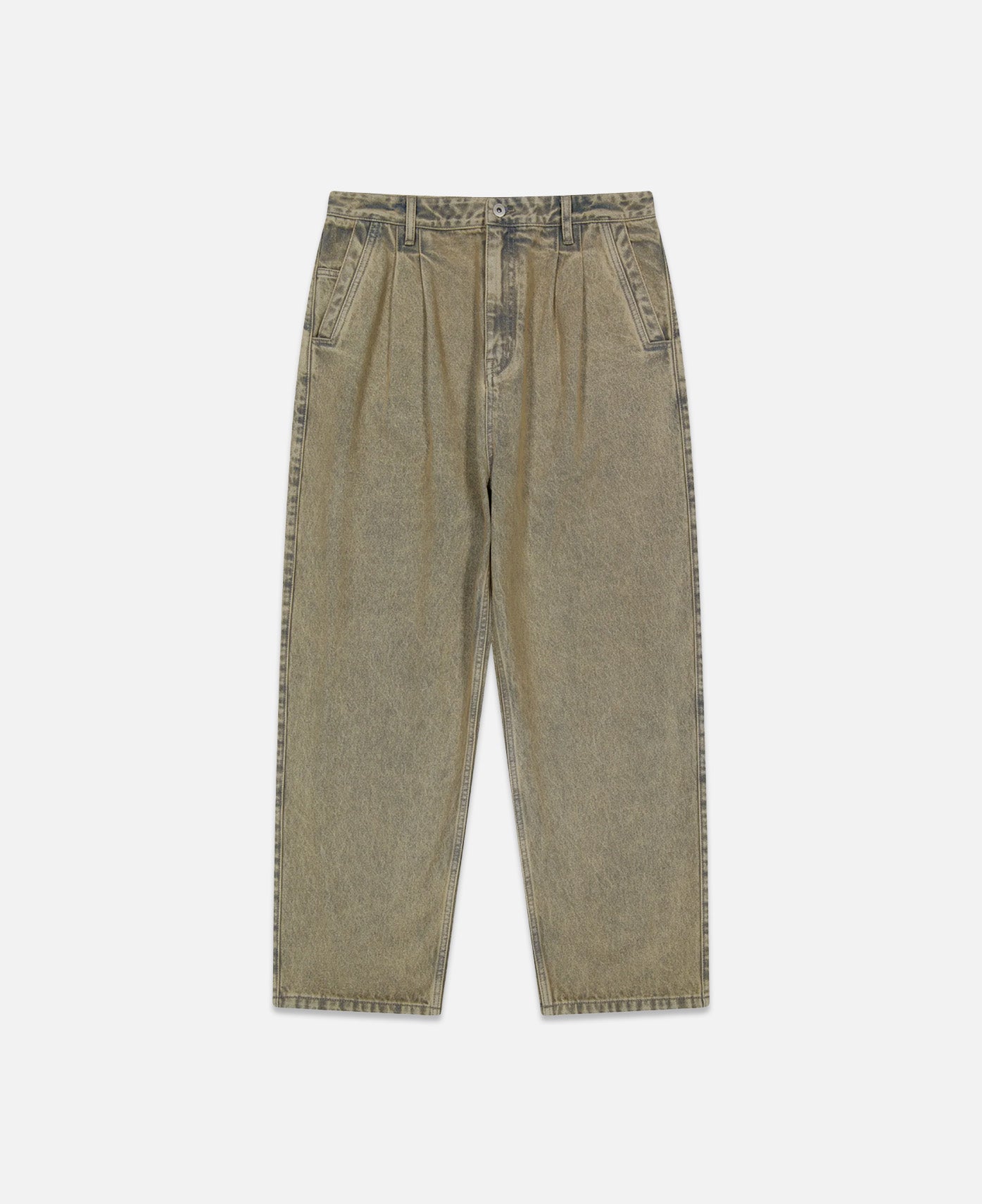 Two Tucked Hairy Denim Pants (Taupe)